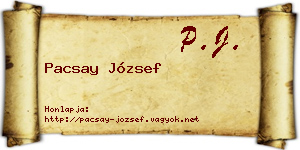 Pacsay József névjegykártya